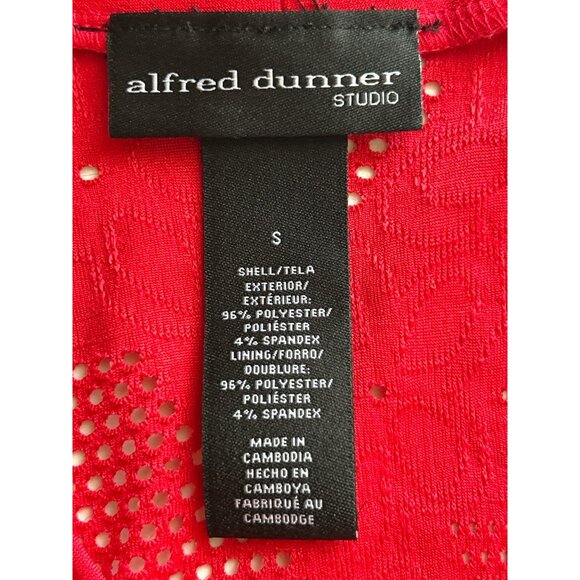 Alfred Dunner Studio Red 2-Piece Open Front Cardigan & Tank Set S Floral Lace - Picture 4 of 8